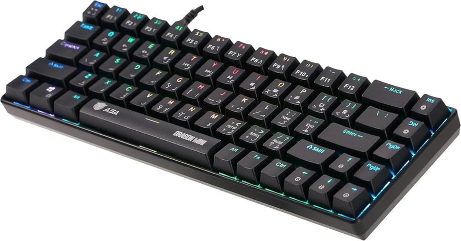 Small mechanical keyboard ASA from Dragon – blue keys and professional clicking sound