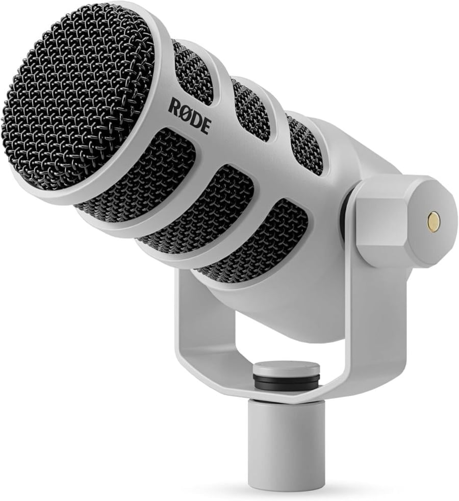 مايك رود بودمايك الديناميكي للبث والبودكاست الأبيض بجودة احترافية | RODE PodMic Dynamic Broadcast Microphone White