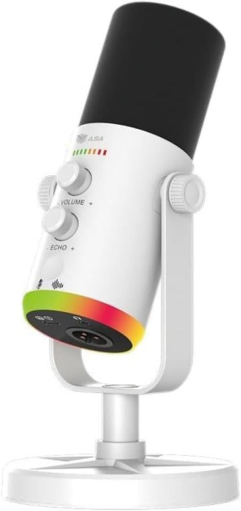 ASA Broadcast X White Microphone for broadcasting and gaming with RGB lighting