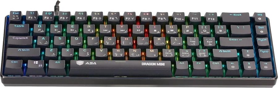 Small mechanical keyboard ASA from Dragon – blue keys and professional clicking sound