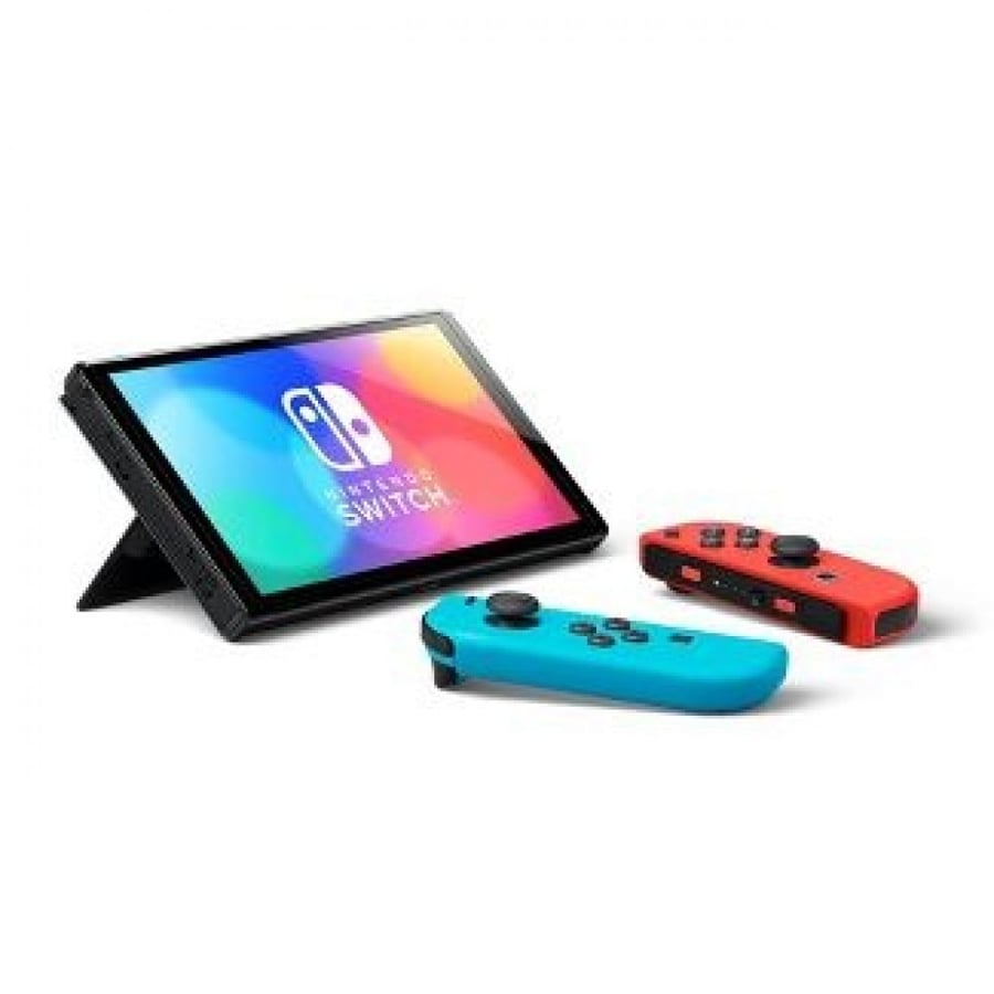 جهاز تحكم نينتندو سويتش أوليد يد تحكم أزرق نيون وأحمر- NINTENDO-SWITCH-OLED
