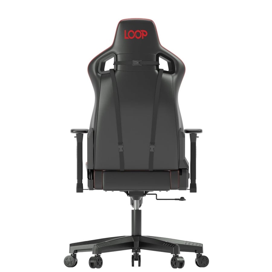 Professional gaming chair made of comfortable-touch leather absorbs heat large size red color from LOOP