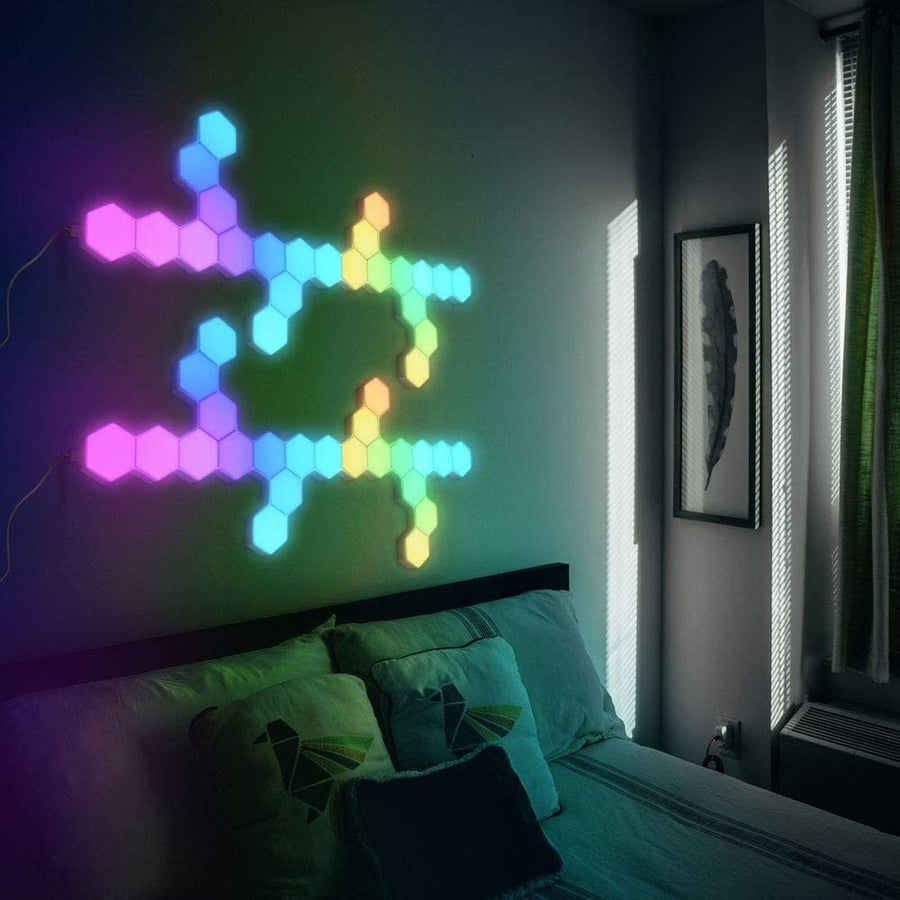 Yescom 11Pack WiFi Smart LED Light Kit DIY Night Lamp Voice Control 16 Million Color Compatible with Alexa Google Home