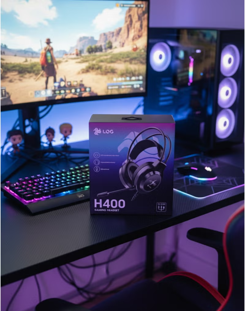 سماعة ألعاب LOG H400 سلكية للكمبيوتر وPS5 وPS4 وXbox وNintendo Switch | LOG H400 Wired Gaming Headset