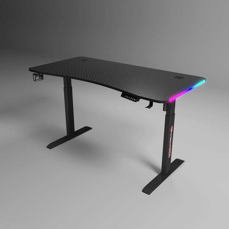 طاولة قيمنق هيدروليك LOOP Y101 مع إضاءة LED – مكتب ألعاب قابل لتعديل الارتفاع