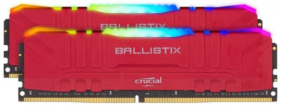 Crucial Ballistix RGB 16GB Kit (2 x 8GB) DDR4-3200 Desktop Gaming Memory (Red)