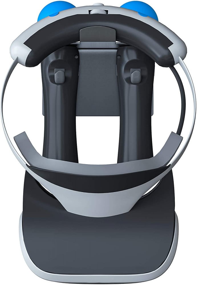 ستناد جداري للفي ار سوني 4 - Skywin PSVR Wall Mount - Adhesive Space Saving PS4 VR Headset Wall Mount Also Holds Move Controllers - VR Mount Organizes VR Headset PS4 and PS4 VR Accessories, Convenient Access Anytime