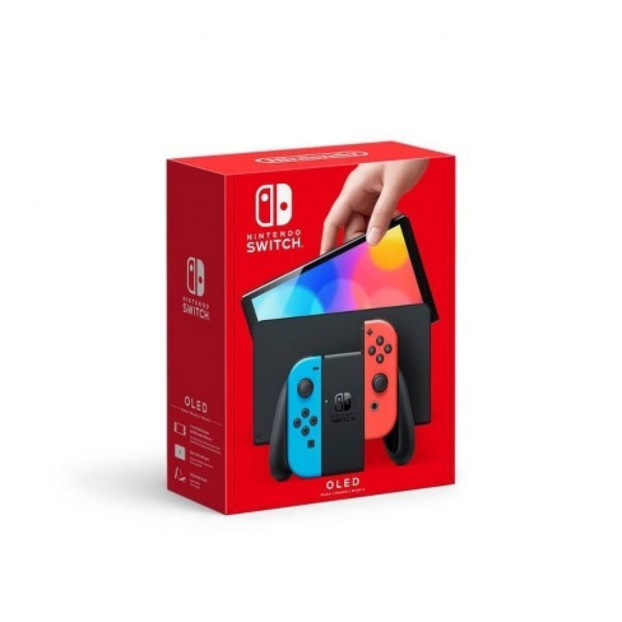 جهاز تحكم نينتندو سويتش أوليد يد تحكم أزرق نيون وأحمر- NINTENDO-SWITCH-OLED