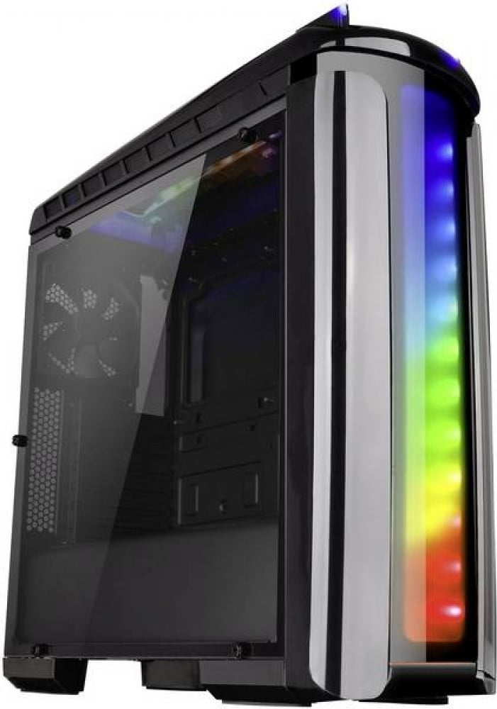 Thermaltake Versa C22 RGB Midi tower PC casing Black Built-in fan, Built-in lighting, Window