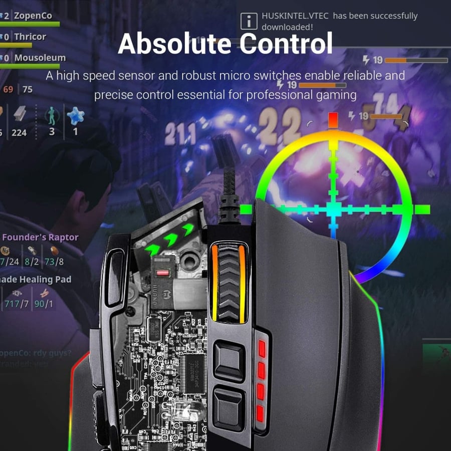 ماوس Redragon M801 RGB - دقة 16,000 DPI وإضاءة RGB لأداء ألعاب احترافي