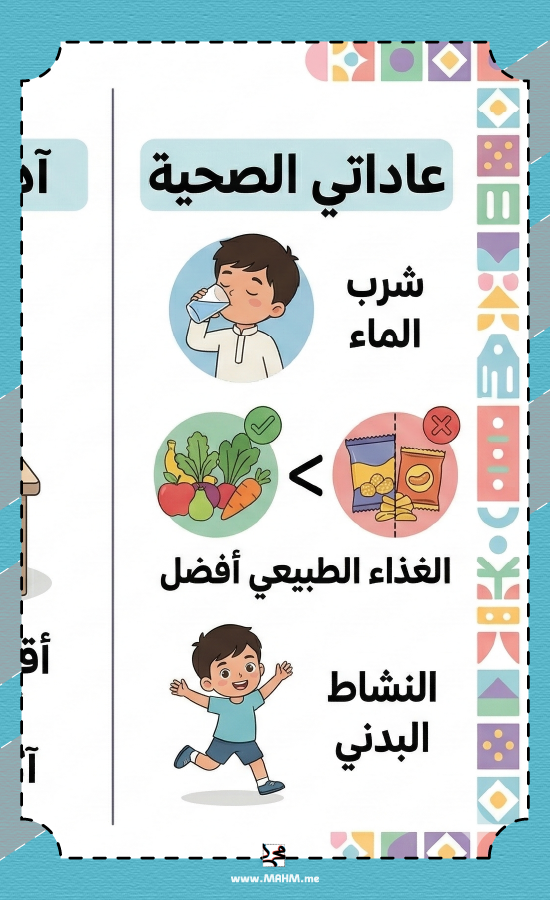 مطوية "سر صحتي وغذائي" - المهارات الحياتية (ثالث ابتدائي)