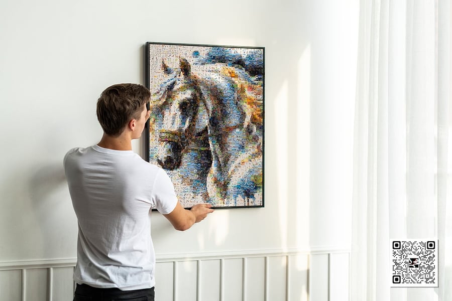 بورتريه الأصالة (ملف رقمي): وجه الخيل وعنقه في فسيفساء تروي أسرار الجمال!" 🐎💎