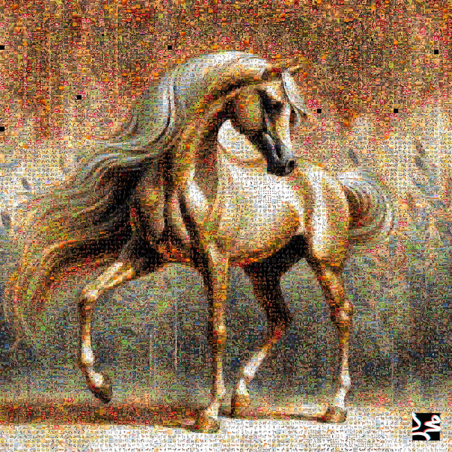 شلال الأصالة' (ملف رقمي): خيل عربي بعُرف ينساب كالتاريخ في لوحة مبهرة!" 🐎✨