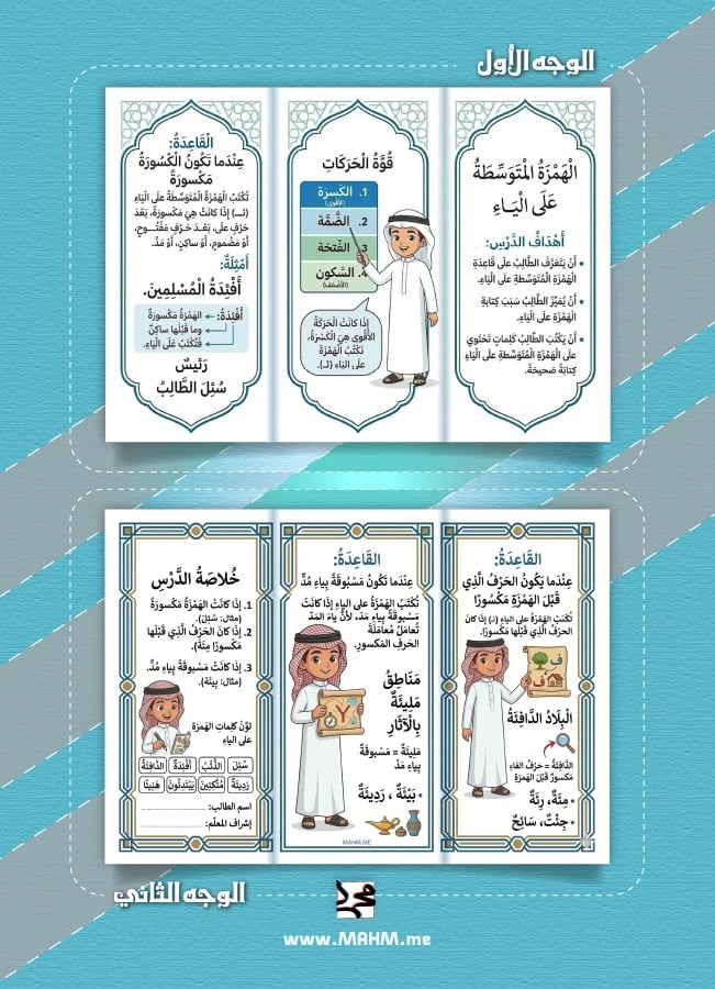 مطوية الهمزة المتوسطة على الياء - لغتي خامس بنين