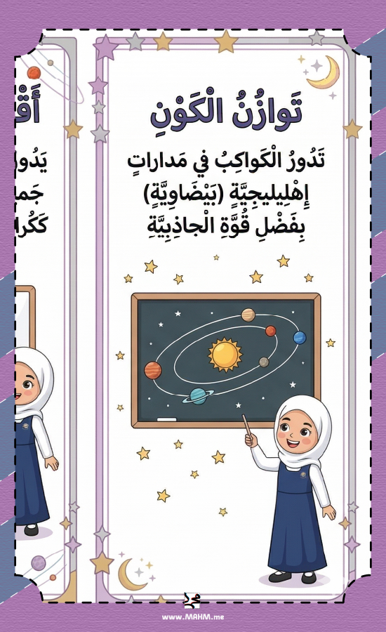 مطوية النظام الشمسي علوم سادس ابتدائي بنات - رحلة في الفضاء