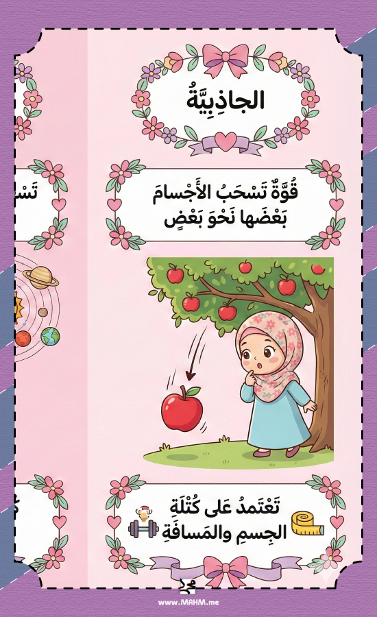 مطوية القوى والحركة التفاعلية (بنات) - انطلقي في عالم الفيزياء!