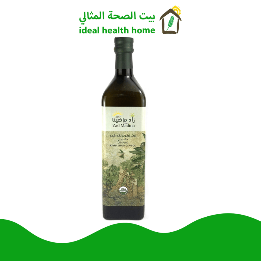 زيت زيتون بكر رفيع عضوي عصرة باردة 750مل زاد ماضينا