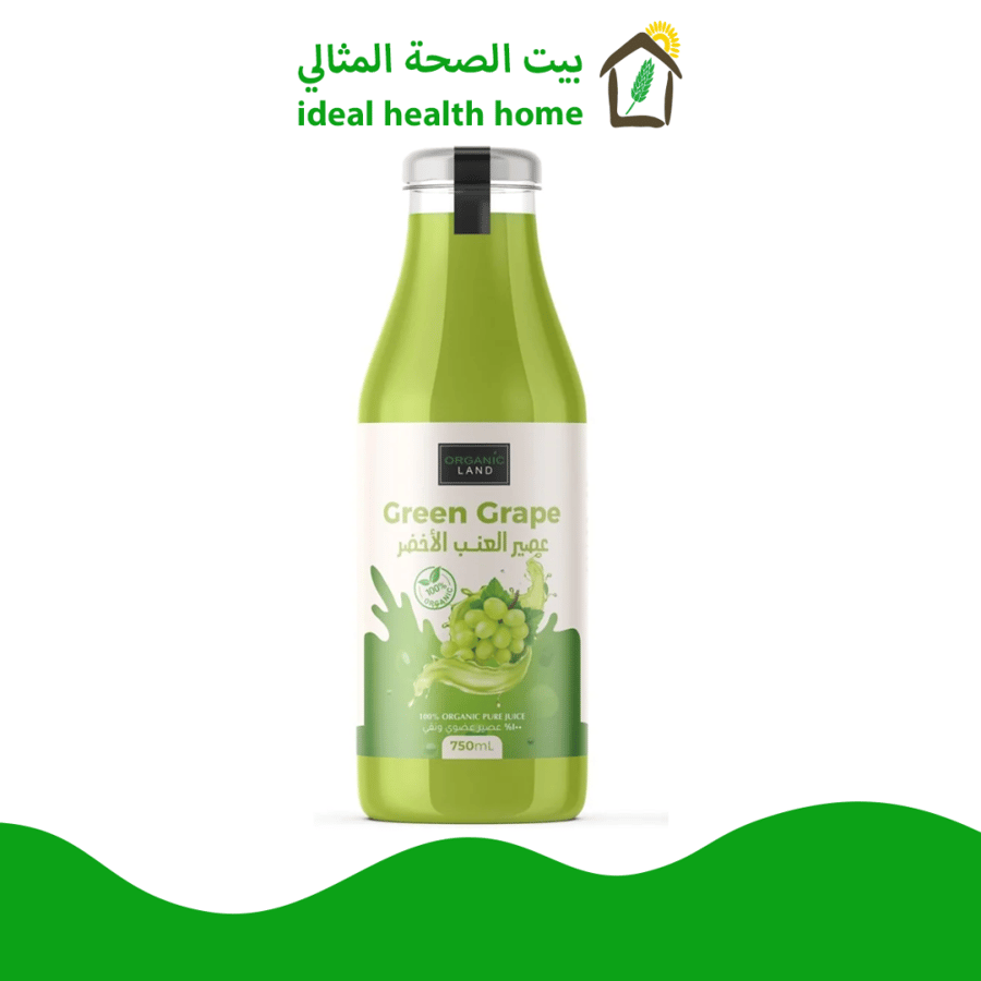 عصير العنب الأخضر العضوي والنقي 100% 750مل ORGANIC LAND