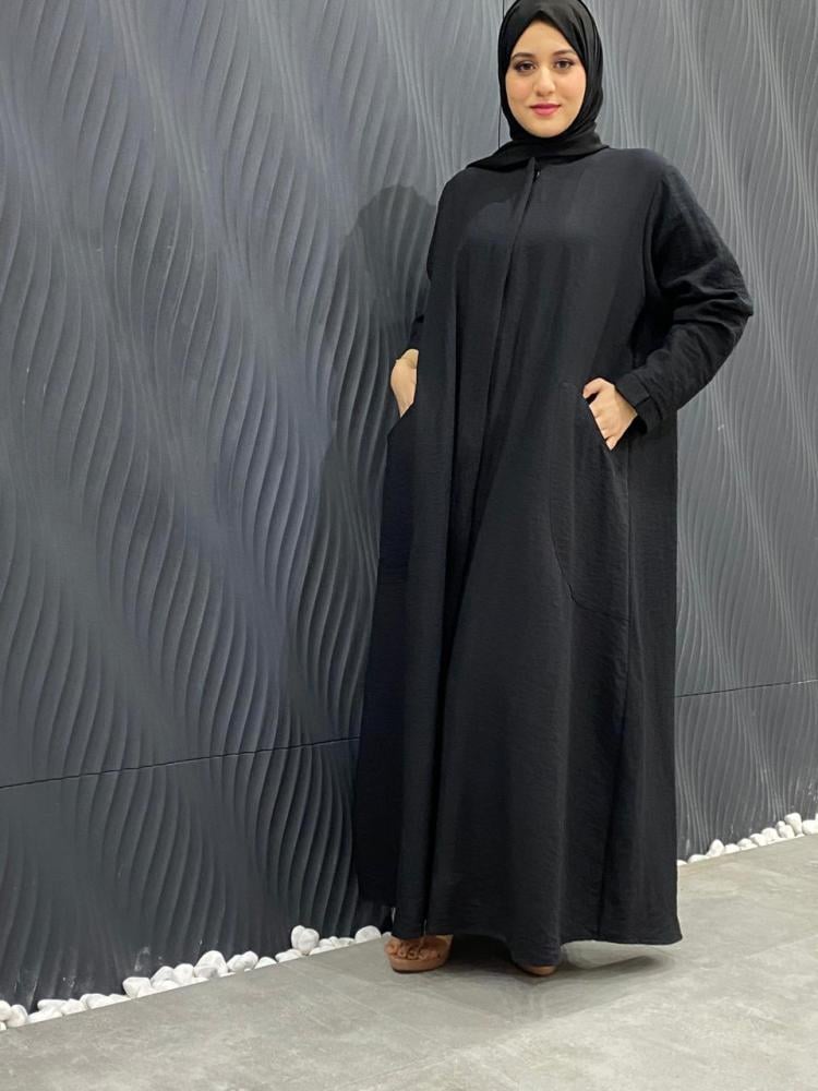 Black zipper abaya