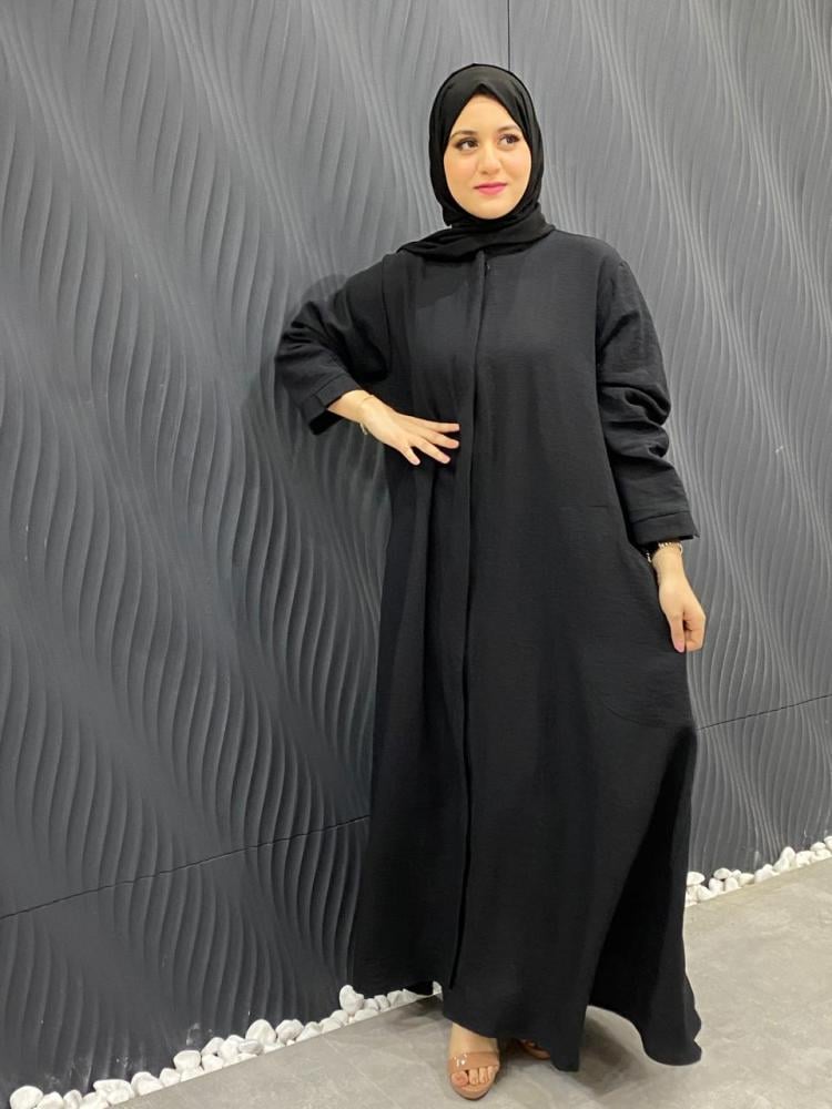 Black zipper abaya