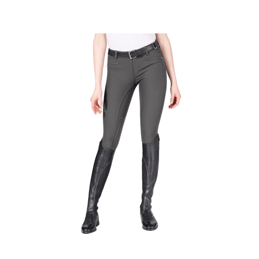 ROMA RIDING BREECHES (GRAY WITH ORANGE GRIP)