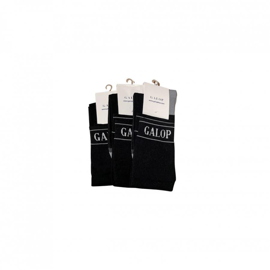 Galop Black Socks (pack of 3 )
