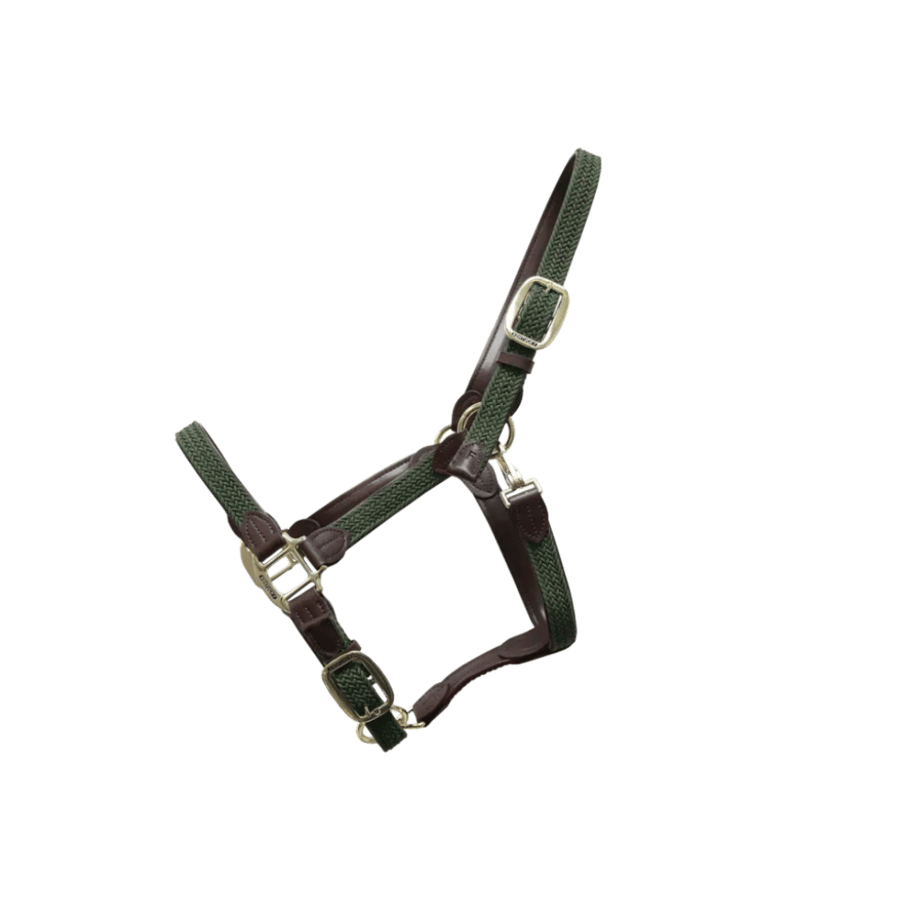 Plaited Nylon halter olive green Full - Kentucky