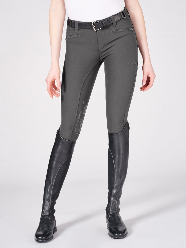 ROMA RIDING BREECHES (GRAY WITH ORANGE GRIP)