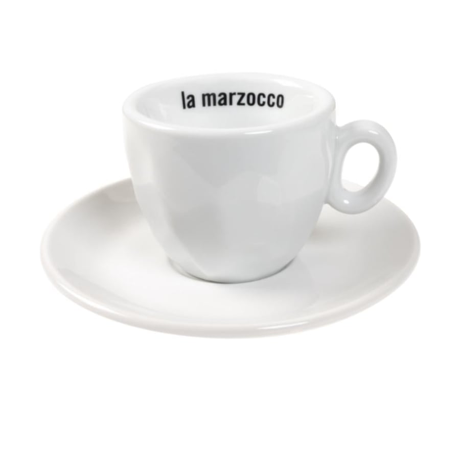 Lamarzocco espresso cup with Lamarzocco logo
