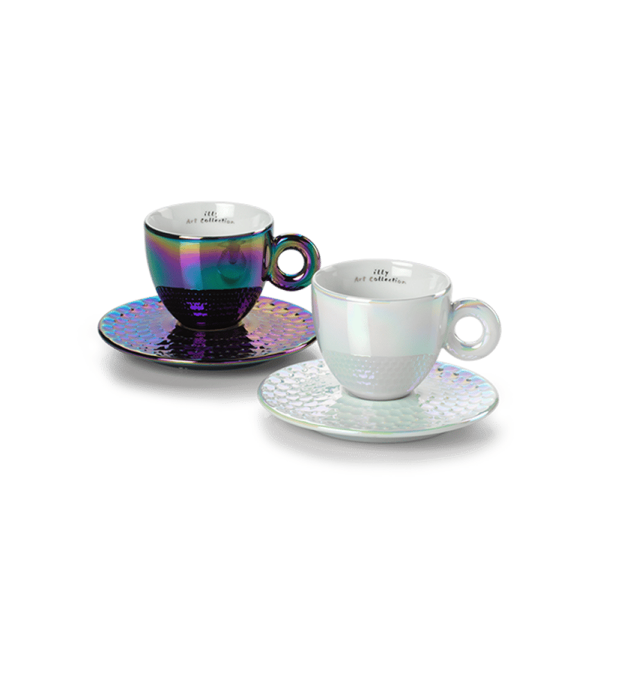 Ili Collection JOHN ARMLEDER two espresso cups from the 2025 collection, numbered and signed by the designer on the plate