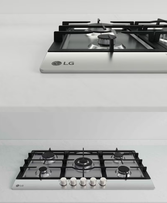 ال جي LG - موقد غاز مدمج 5 شعلات بتصميم أنيق وعالي الكفاءة للمطابخ العصرية - تحكم آمن ودقيق في الحرارة. طهي سريع بقوة 4.0 كيلوواط. - CG5Z3626SJ