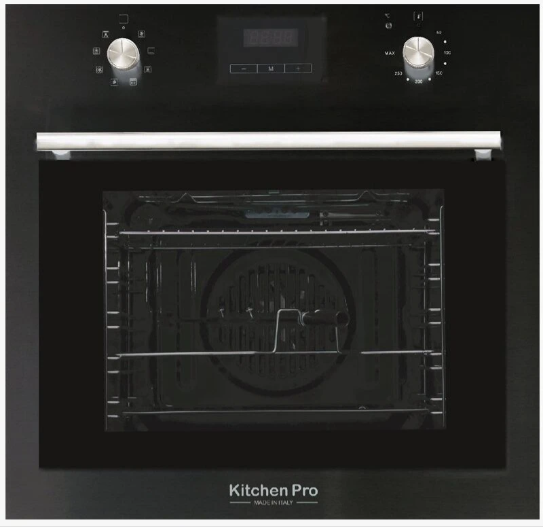 فرن kitchen pro كيتشن برو - كهرباء بلت ان اسود – 8 وظائف ديجتال  - مروحة تبريد داخليه - مروحة توزيع الحرارة -  إطار كامل على الباب من الاستلش استيل لحماية الزجاج - ايطالي - KP608B/EL