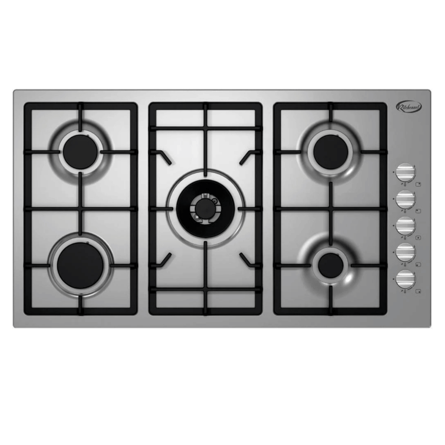 كيتشن نت Kitchen Net - سطح 5 شعلة غاز – 90 سم – إيطالي - دعامات من الحديد الزهر (شبك ثقيل) - خاصية الاشعال الذاتي - أمان كامل للاستخدام - جسم من الاستانلس ستيل - MP2201007