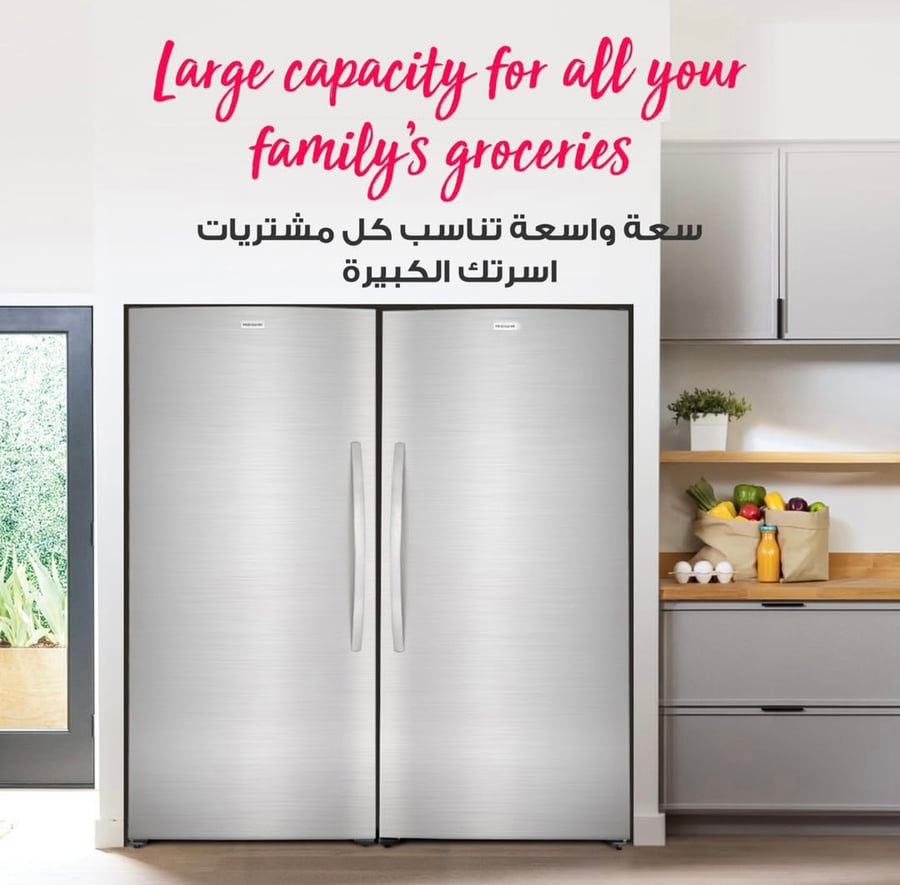 ثلاجة وفريزر توام فريجيدير FRIGIDAIRE - لون أستيل - الثلاجة 19.3 قدم MRAA2022UF - والفريزر 19.3 قدم MFUF2022UF - صناعة أمريكية
