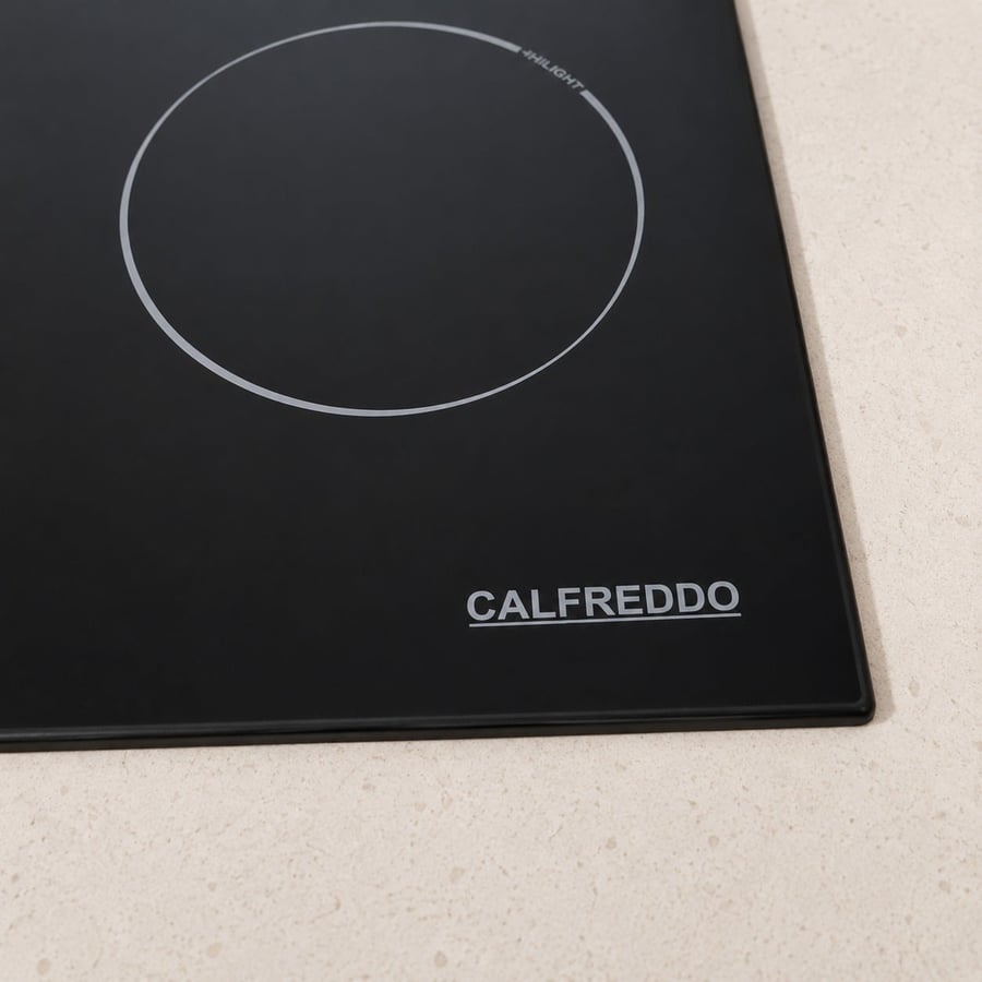 Calfreddo - Built-in electric stove - 4 electric burners + 1 double burner 90 cm - safety switch - timer and alarm - black color - 11-952BC