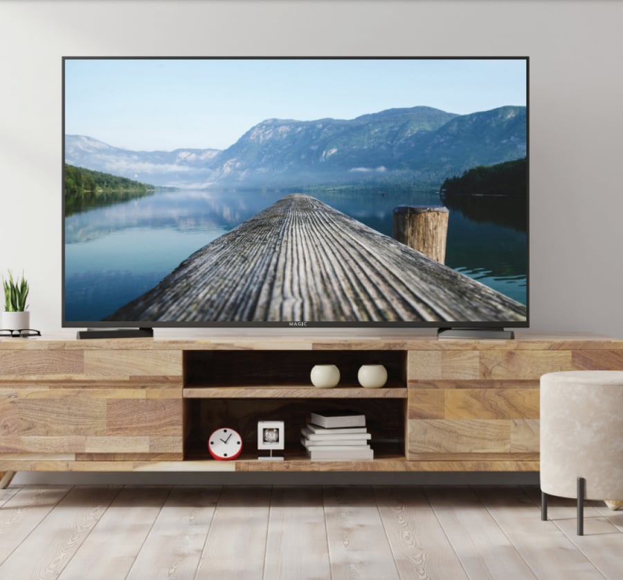 Magic screen 65 inch smart 4K Android 13 latest version internal receiver frameless remote control