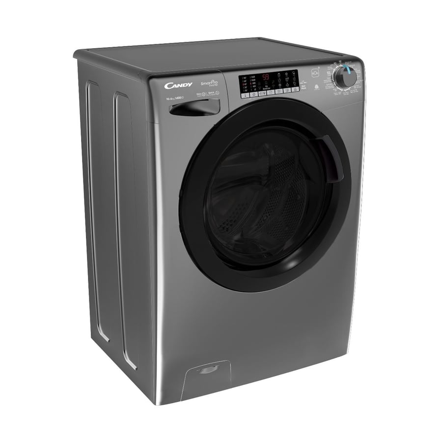 Candy automatic front-loading washing machine capacity 10.6 kg 100% thermal drying 1400 cycles per minute Smart Pro inverter Wi-Fi Bluetooth black model CSOW41066TMBRZ19