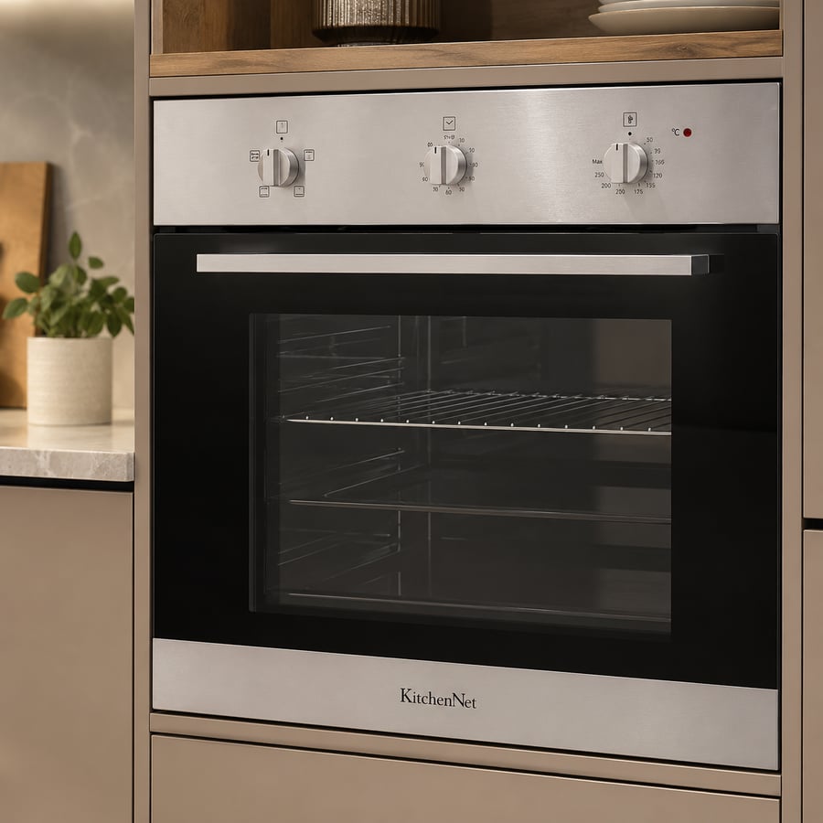 كيتشن نت Kitchen Net - فرن كهربائي 60 سم - 4 وظائف - 67 لتر - 3 مفاتيح للتحكم - مروحه تبريد داخلية  - جهاز امان للاطفال باب عازل للحراره - الباب والزجاج الداخلي قابل للازاله - اقفال الباب هيدروليك - صناعة ايطالي - MP2202007