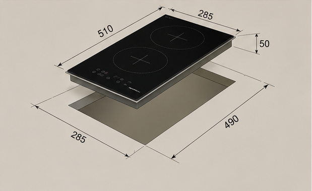 Built-in electric surface MASTERgas Master Gas – 2 ceramic burners – 30 cm – Polish