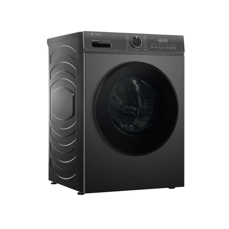 جنرال سوبريم نشافة بمضخة حرارية تعبئة أمامية، 9 كيلو، 15 برنامج، موتور إنفيرتر BLDC، فضي داكن - GSDH90SH