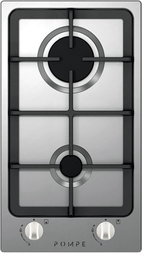 POMPE Italian roof - gas 30 cm 2 burners - heavy grid self-ignition electric - safety valve - front switches made in Italy - P30GC