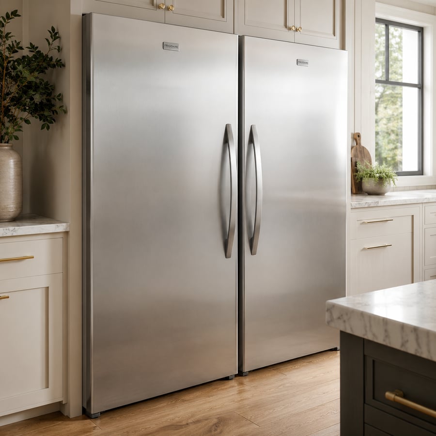 ثلاجة وفريزر توام فريجيدير FRIGIDAIRE - لون أستيل - الثلاجة 19.3 قدم MRAA2022UF - والفريزر 19.3 قدم MFUF2022UF - صناعة أمريكية