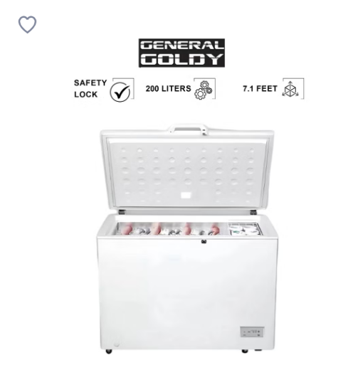 Freezer 7.1 foot, brand General Goldy, 200 liters, GCF200D