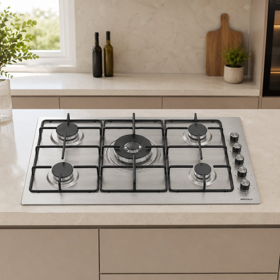 Built-in gas surface Master Gas - Turkish - 5 burner gas - light grate - safety valve - self ignition - Sabaf Italian burners - 90 cm: Mgel0121