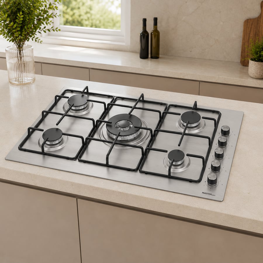 Built-in gas surface Master Gas - Turkish - 5 burner gas - light grate - safety valve - self ignition - Sabaf Italian burners - 90 cm: Mgel0121