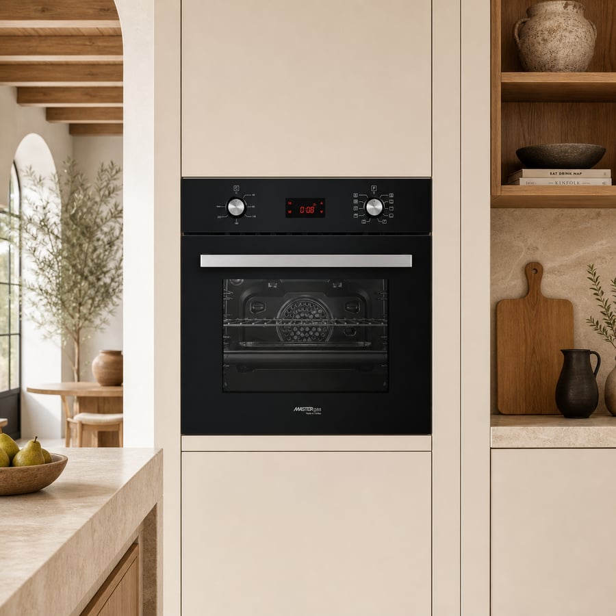 MASTERgas - Built-in electric oven - 9 programs - 60*60 cm size - heat distribution fan + cooling fan - full safety and high-quality stainless steel structure - trusted Turkish manufacturing - O66E10DT