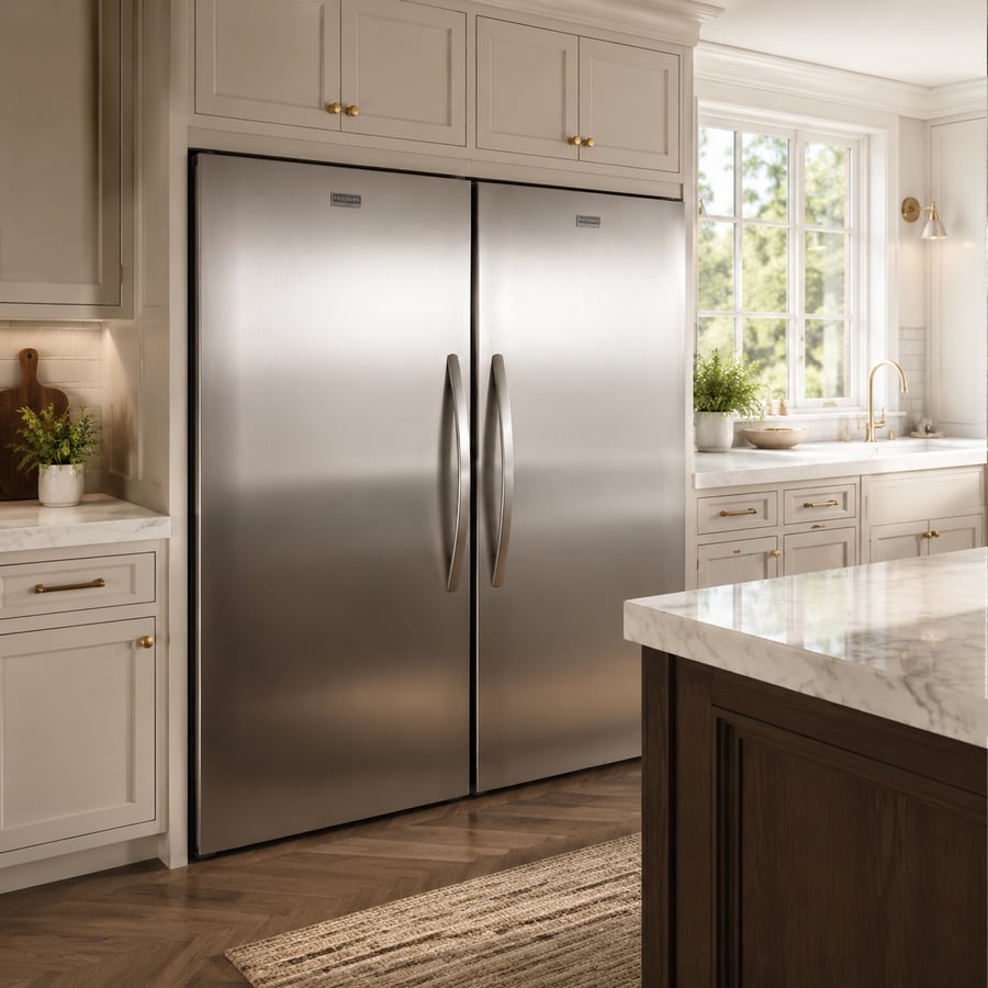 ثلاجة وفريزر توام فريجيدير FRIGIDAIRE - لون أستيل - الثلاجة 19.3 قدم MRAA2022UF - والفريزر 19.3 قدم MFUF2022UF - صناعة أمريكية