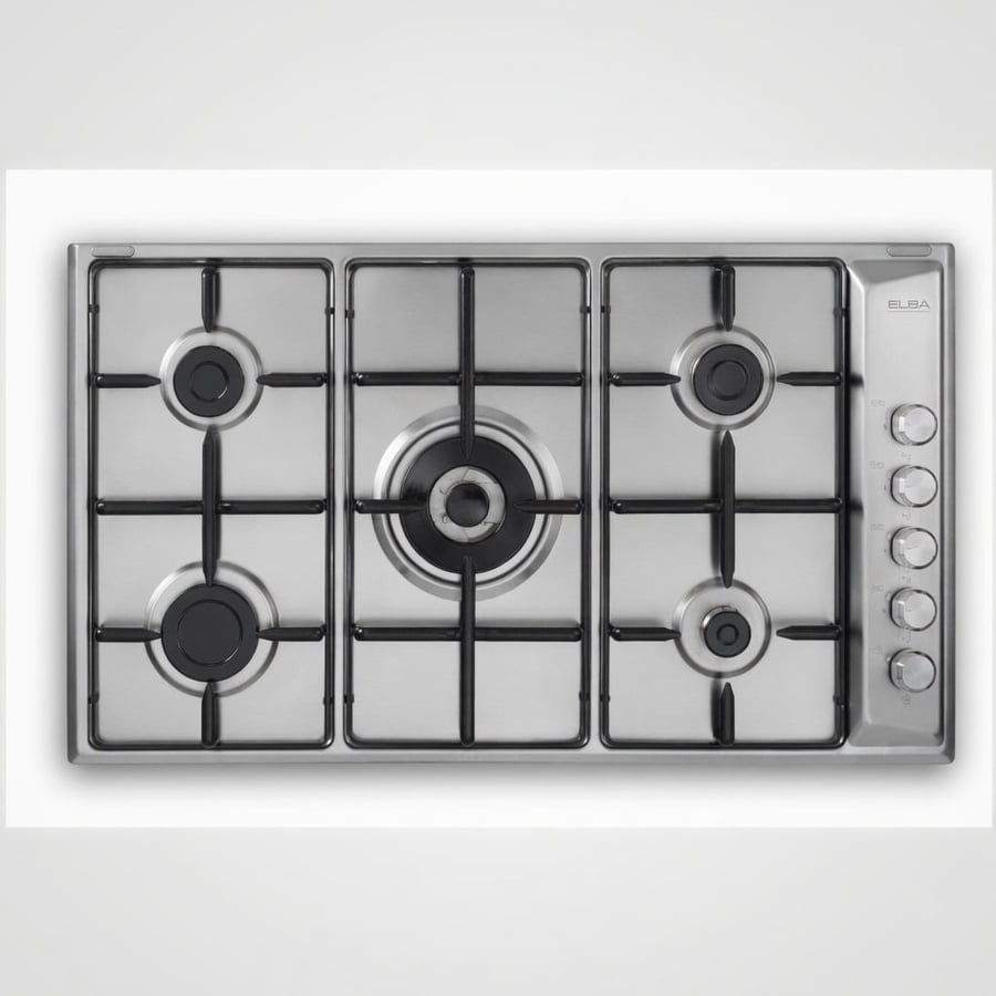 Italian Elda - built-in gas surface Italian 90 cm - 5 gas burners including one double burner manually controlled on the side - electronic ignition - pot supports made of coated iron - coated iron pan holder - safety systems - ASEN90-544XD
