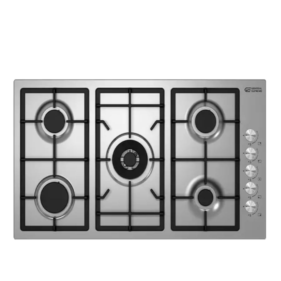General Supreme surface 5 burners gas - heavy grill safety valve automatic ignition stainless steel – 90 cm – Italian: GSH905IGCM