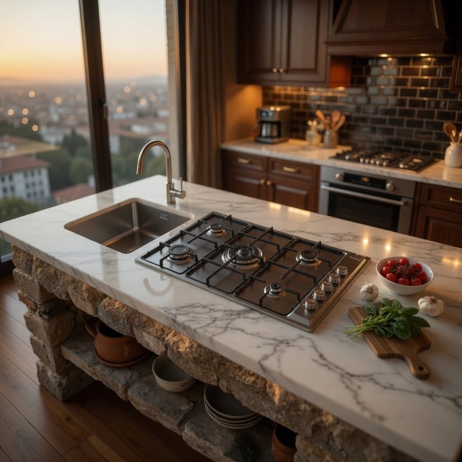 Italian Elda - built-in gas surface Italian 90 cm - 5 gas burners including one double burner manually controlled on the side - electronic ignition - pot supports made of coated iron - coated iron pan holder - safety systems - ASEN90-544XD